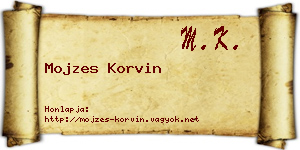 Mojzes Korvin névjegykártya